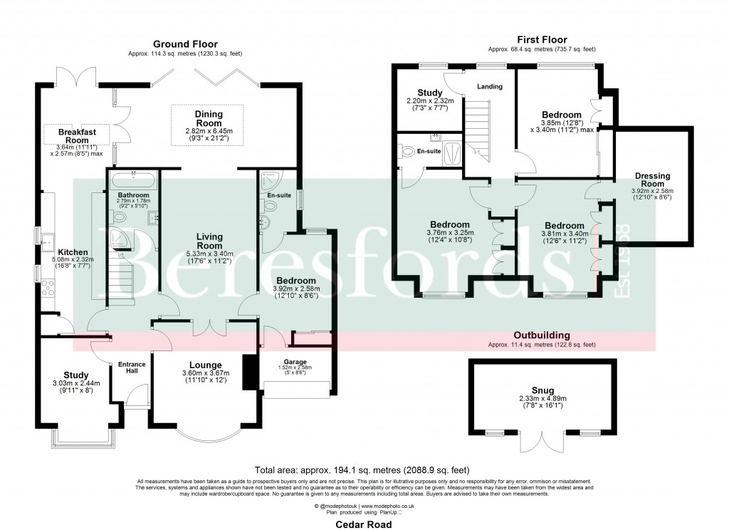 Floorplans For Hutton, Brentwood, Essex