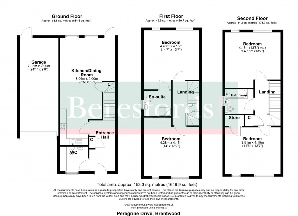 Floorplans For Great Warley, Brentwood, Essex