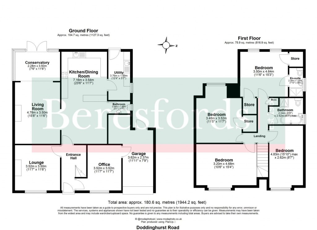Floorplans For Doddinghurst Road, Doddinghurst, Brentwood