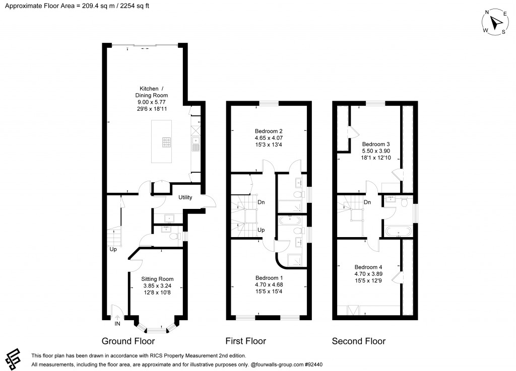 Floorplans For Cricket Way, 9 Cricket Way, Weybridge