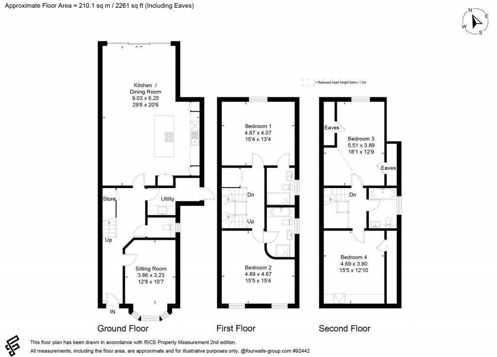 Floorplans For Cricket Way, 9 Cricket Way, Weybridge