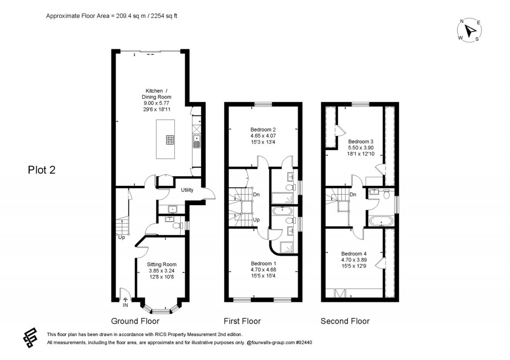 Floorplans For Cricket Way, Weybridge, Surrey