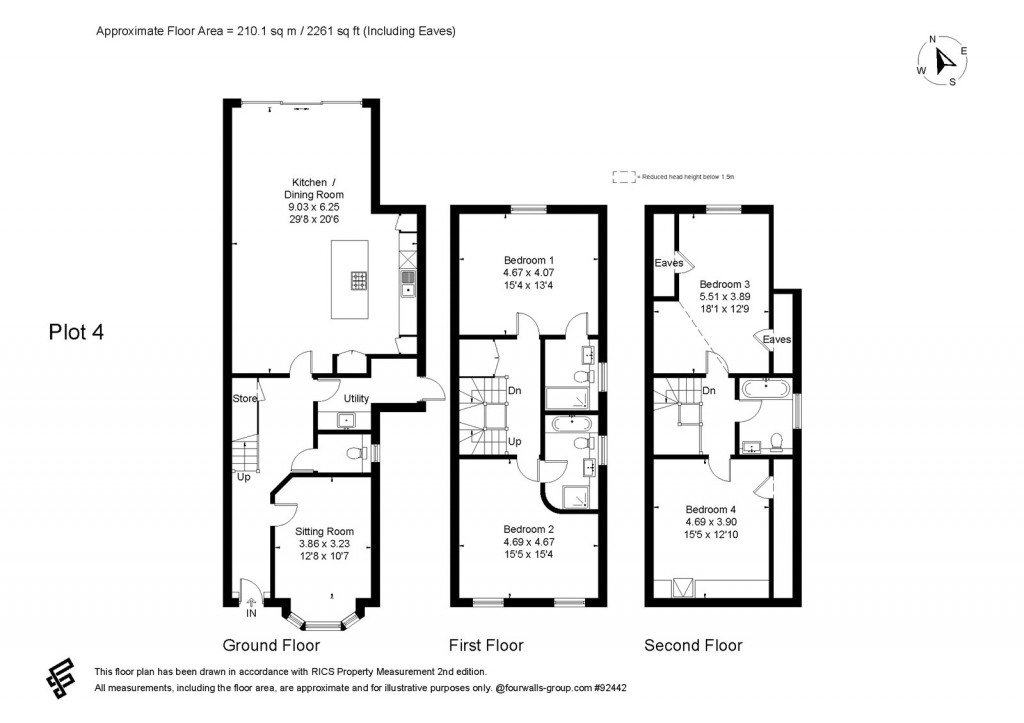 Floorplans For Cricket Way, Weybridge, Surrey