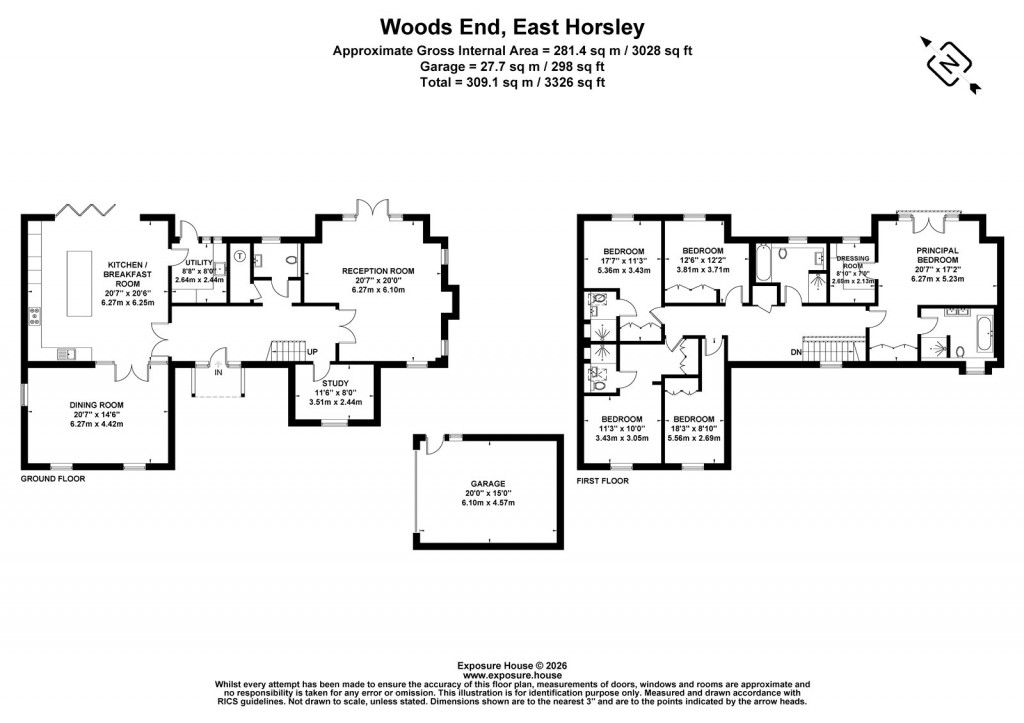 Floorplans For Woods End, East Horsley, Surrey