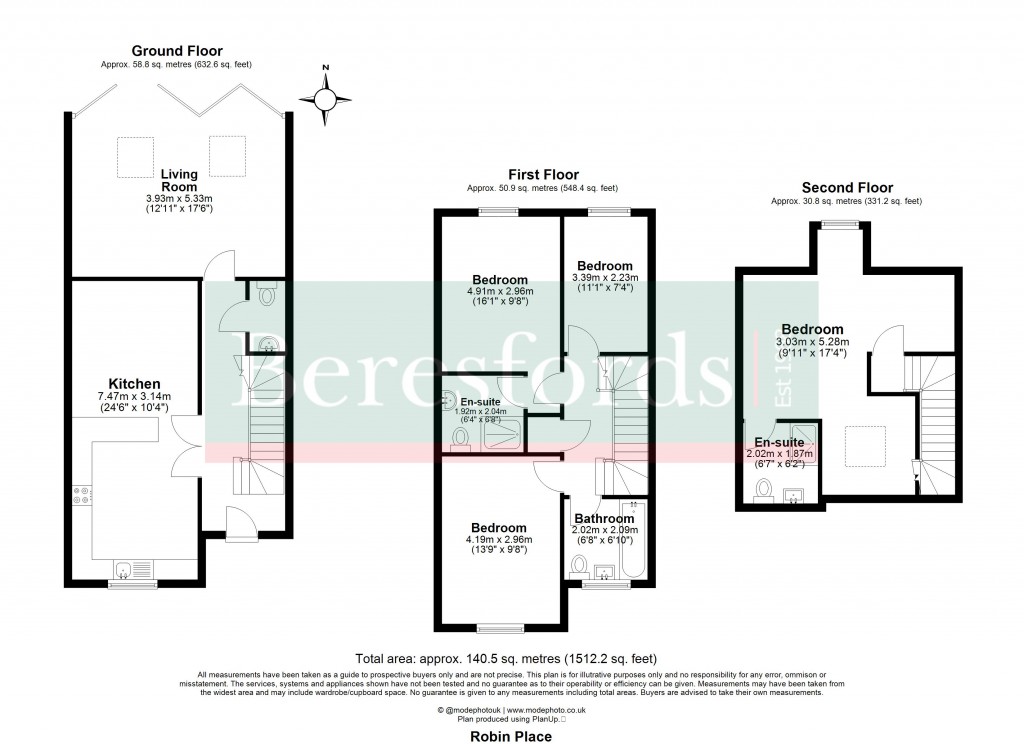 Floorplans For Dunmow Road, Takeley, Essex