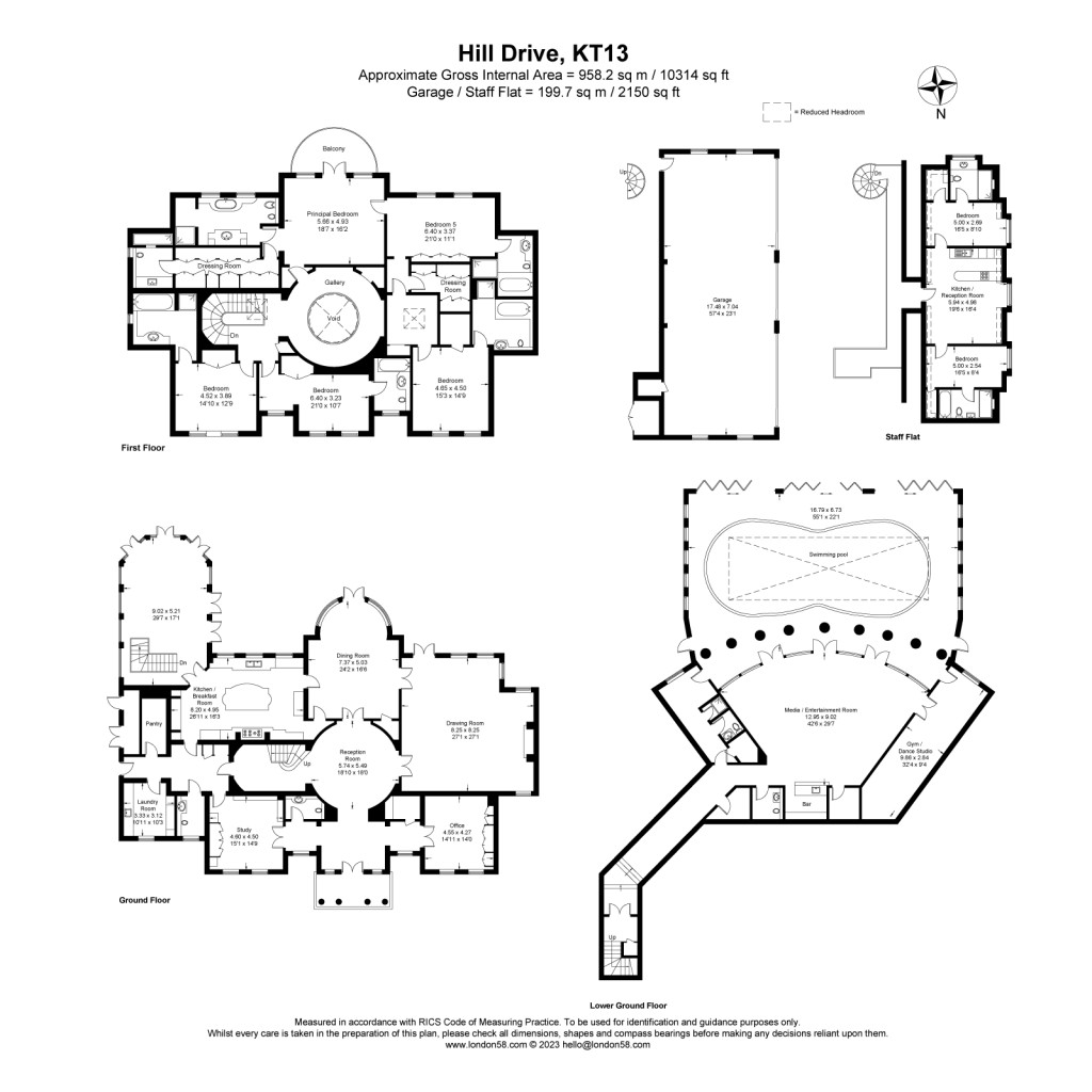 Floorplans For Hill House Drive, Weybridge, KT13