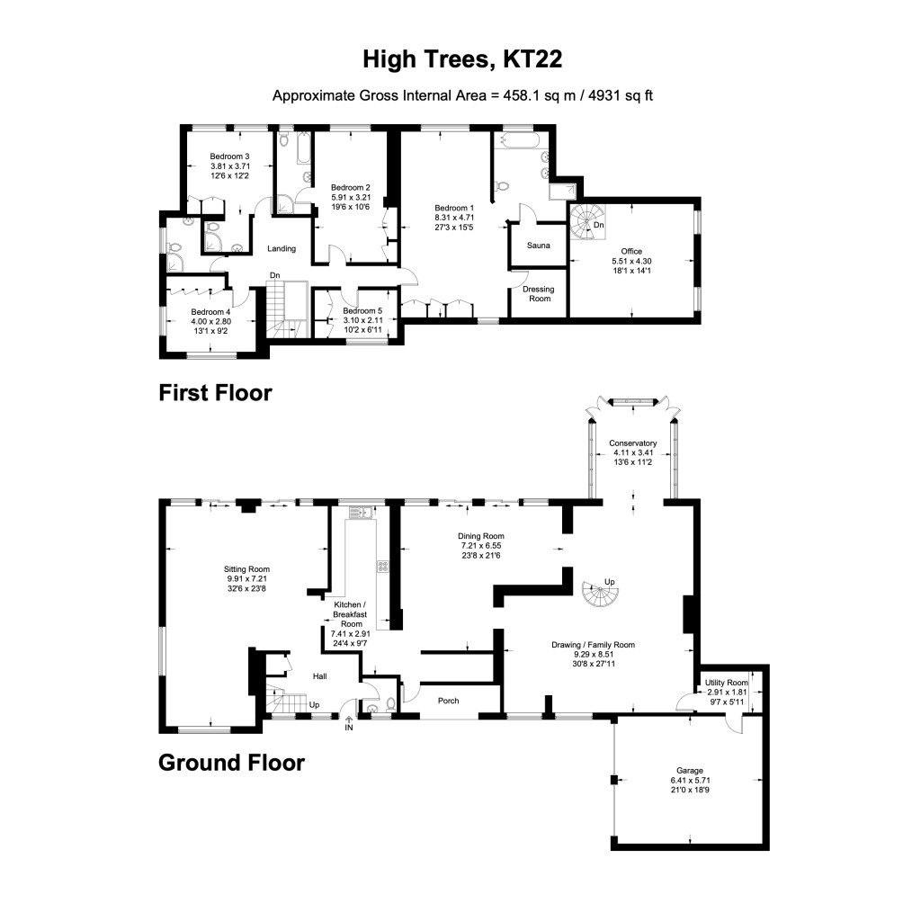 Floorplans For Stokesheath Road, Oxshott, KT22