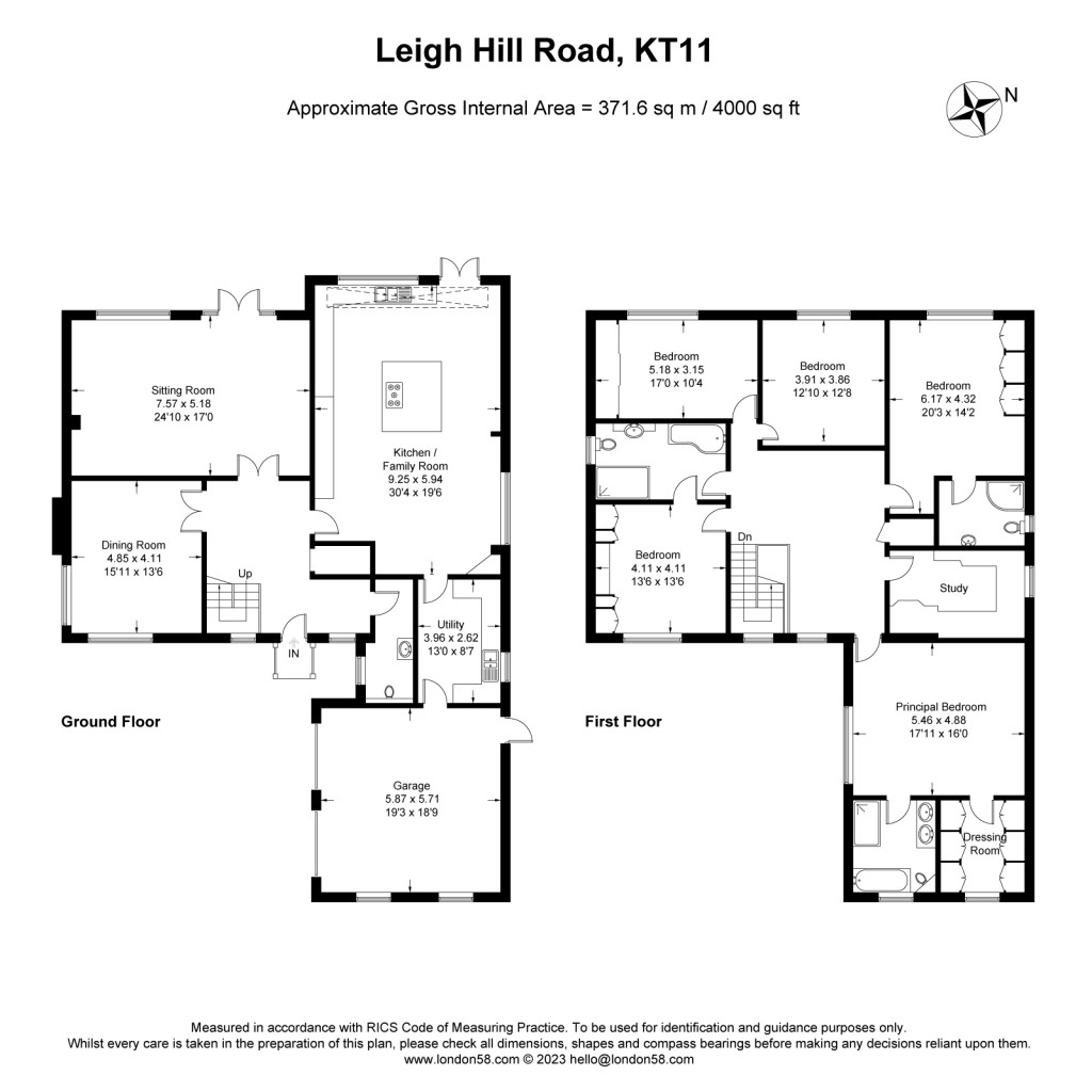 Floorplans For Leigh Hill Road, Cobham, KT11