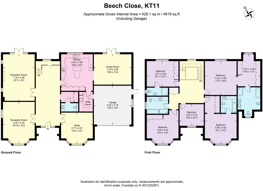 Floorplans For Beech Close, Cobham, Surrey