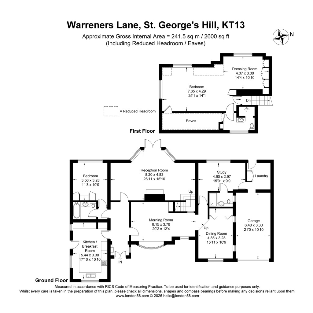 Floorplans For Warreners Lane, St George's Hill, Surrey