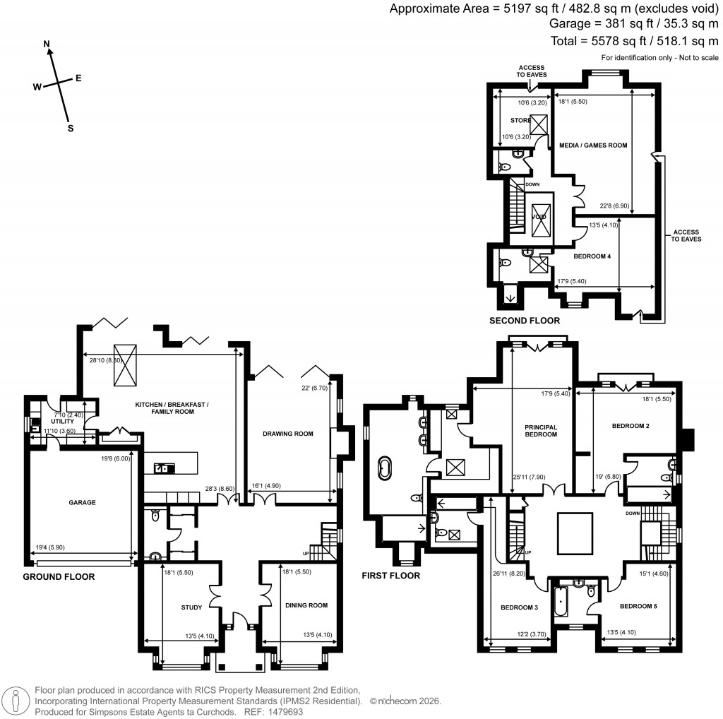 Floorplans For Fairmile Lane, Cobham, Surrey