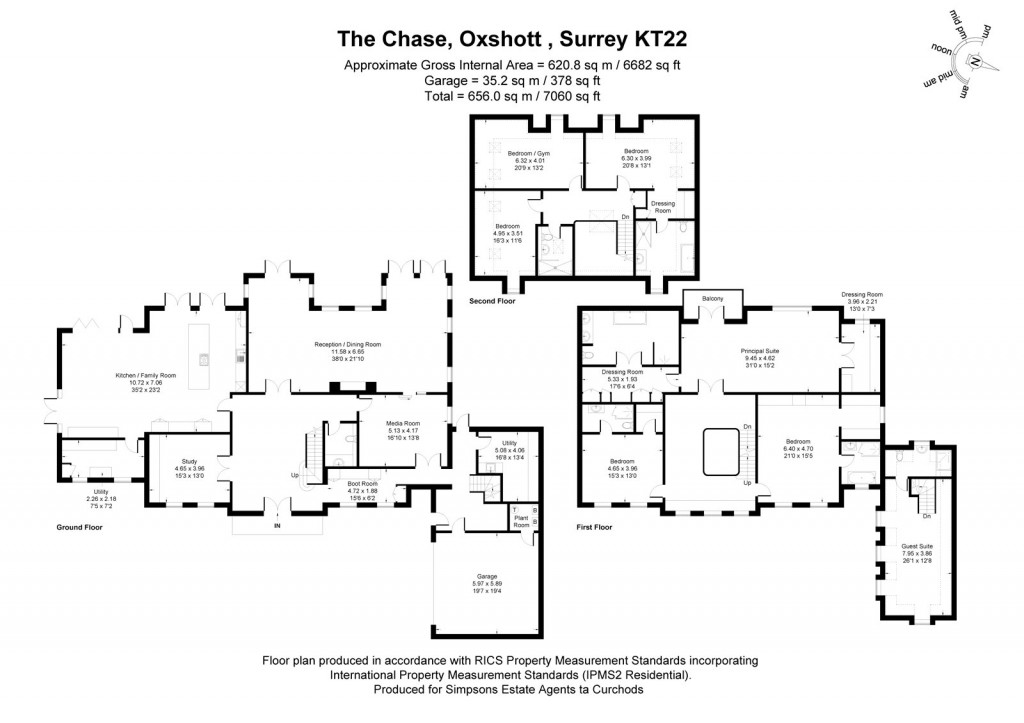 Floorplans For The Chase, Oxshott, Surrey