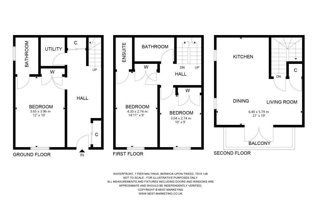 Floorplans For Waterfront, 7 Pier Maltings, Berwick-Upon-Tweed, Northumberland