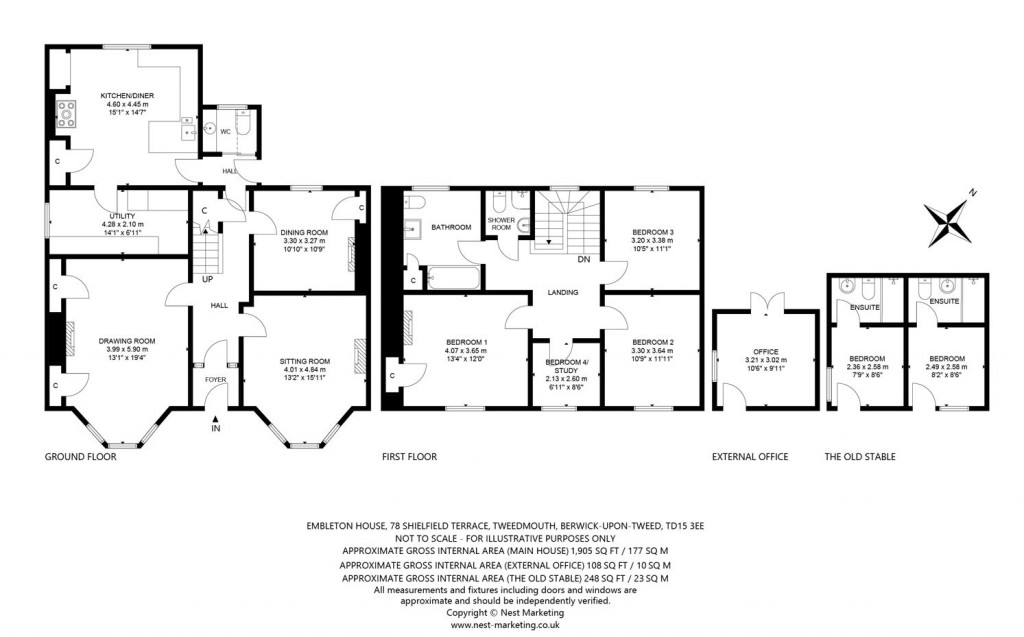 Floorplans For Embleton House, 78 Shielfield Terrace, Tweedmouth, Berwick-Upon-Tweed