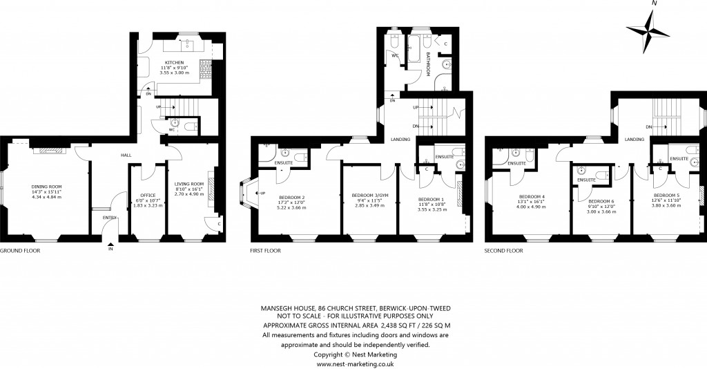 Floorplans For Mansergh House, Church Street, Berwick-upon-Tweed, Northumberland