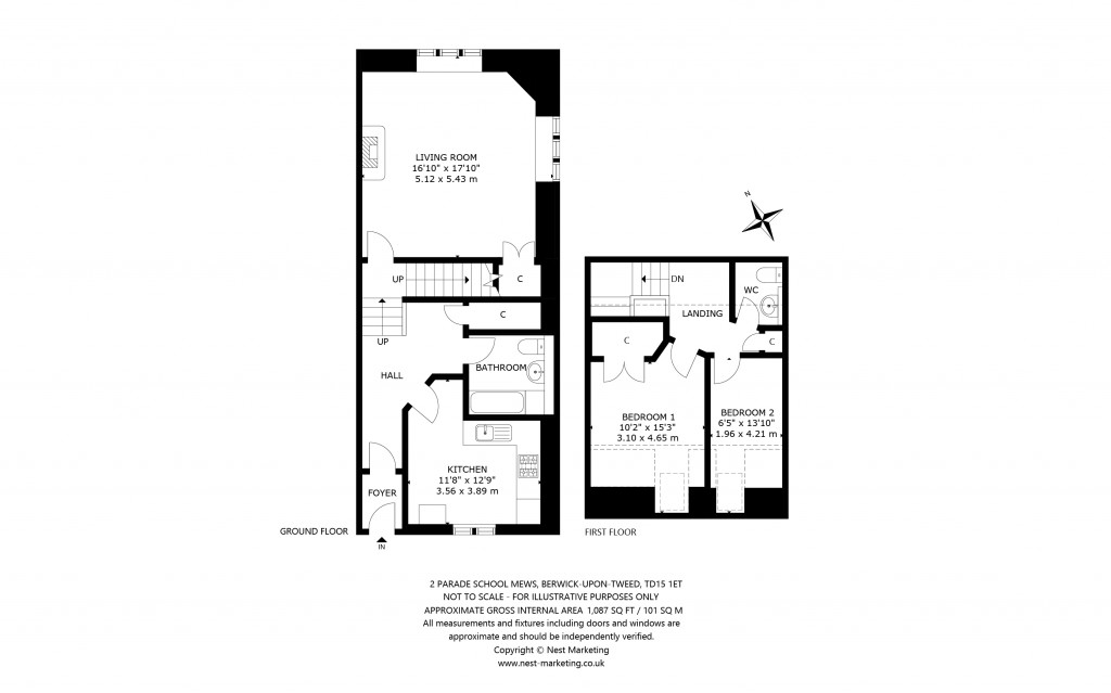 Floorplans For Parade School Mews, Berwick-upon-Tweed, Northumberland