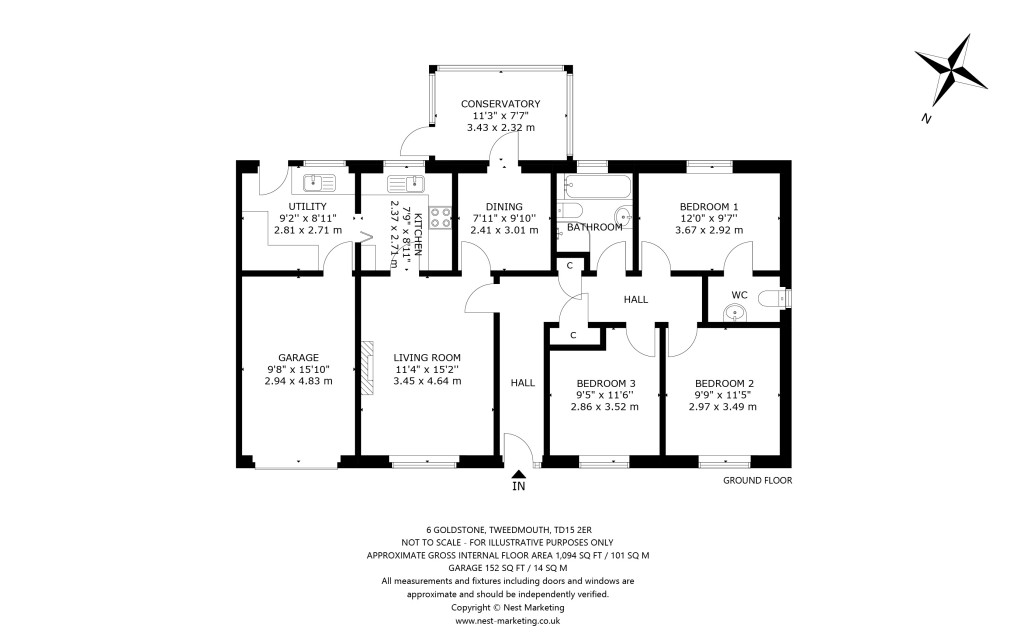 Floorplans For Goldstone, Berwick-upon-Tweed, Northumberland