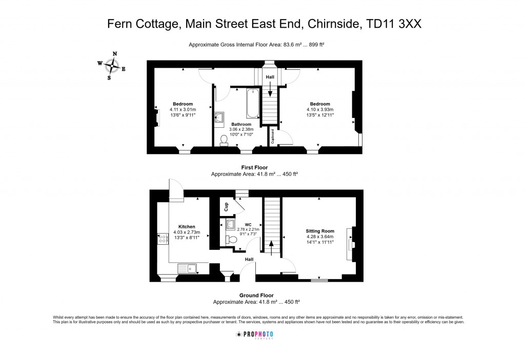 Floorplans For Fern Cottage, Main Street East End, Chirnside, Duns