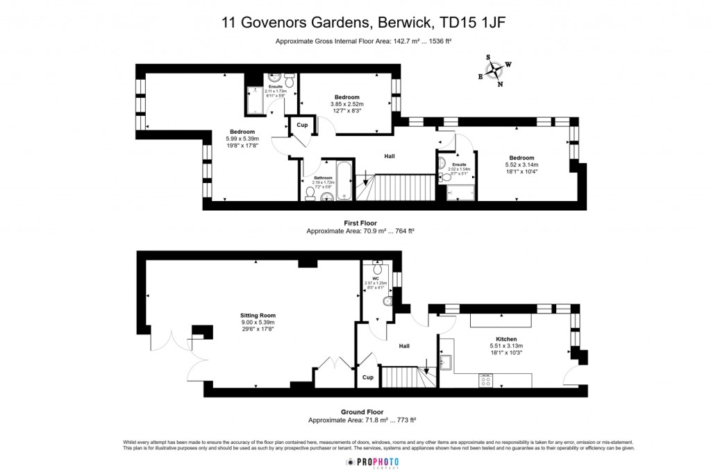 Floorplans For Governors Gardens, Berwick-upon-Tweed, Northumberland