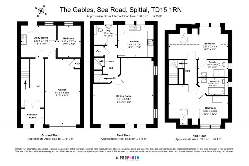 Floorplans For The Gables, Sea Road, Spittal, Northumberland