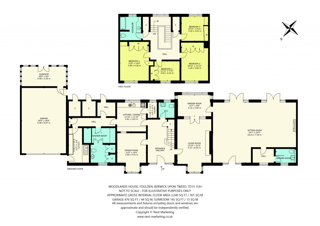 Floorplans For Woodlands House, Foulden, Berwick Upon Tweed, Scottish Borders