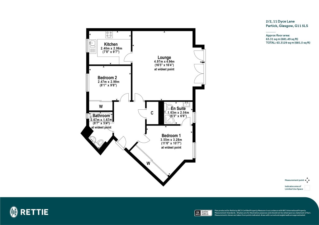 Floorplans For 2/2, Dyce Lane, Partick, Glasgow