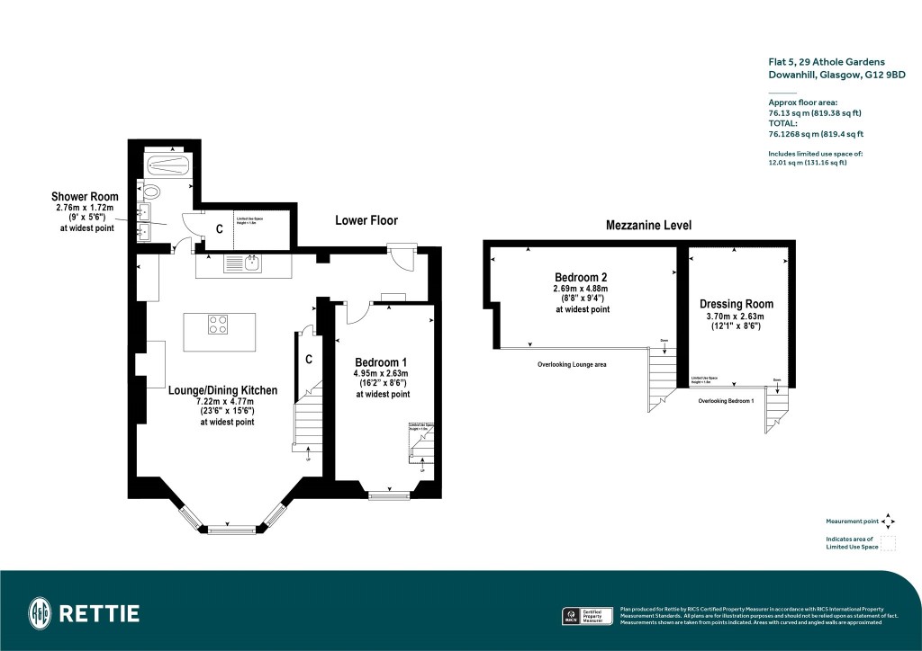 Floorplans For Flat 5, Athole Gardens, Dowanhill, Glasgow