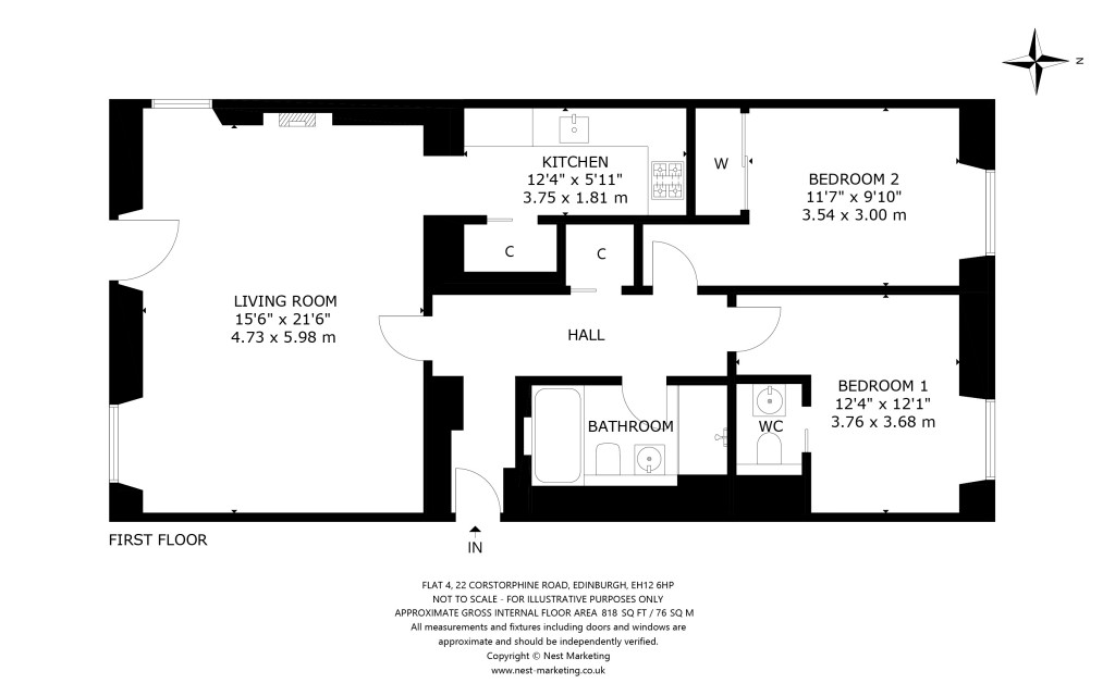 Floorplans For Flat 4, Corstorphine Road, Edinburgh