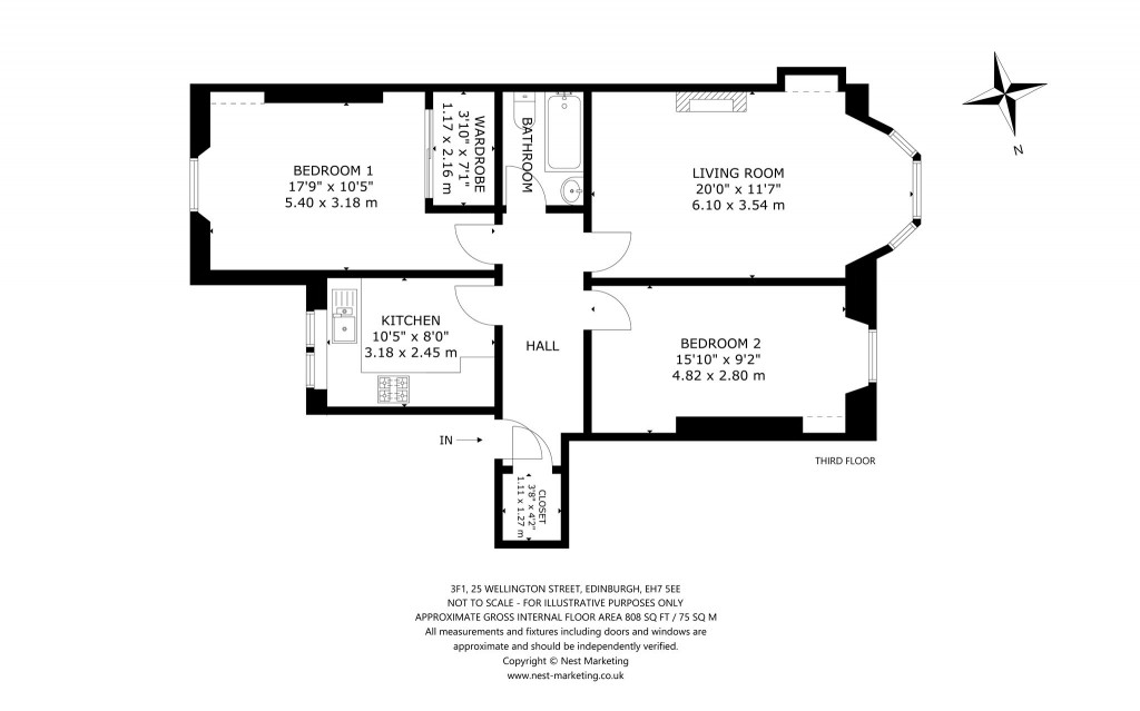 Floorplans For 3f1, Wellington Street, Edinburgh