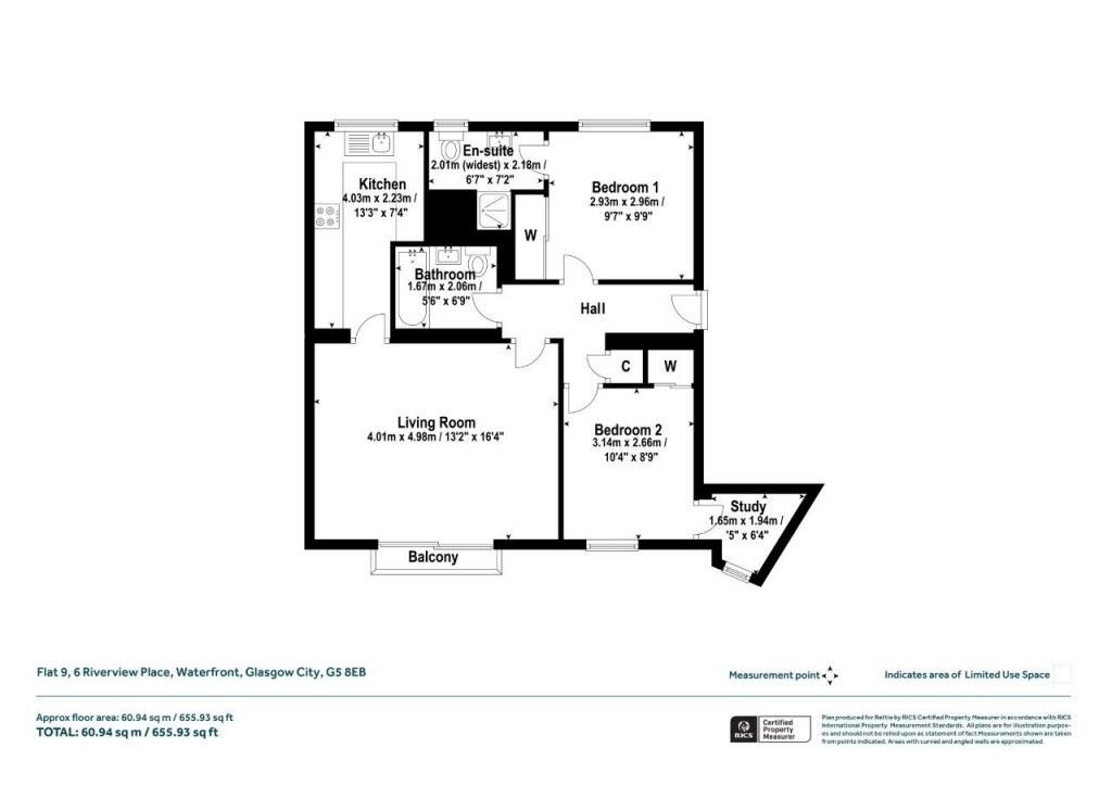 Floorplans For Flat 9, Riverview Place, Waterfront, Glasgow City