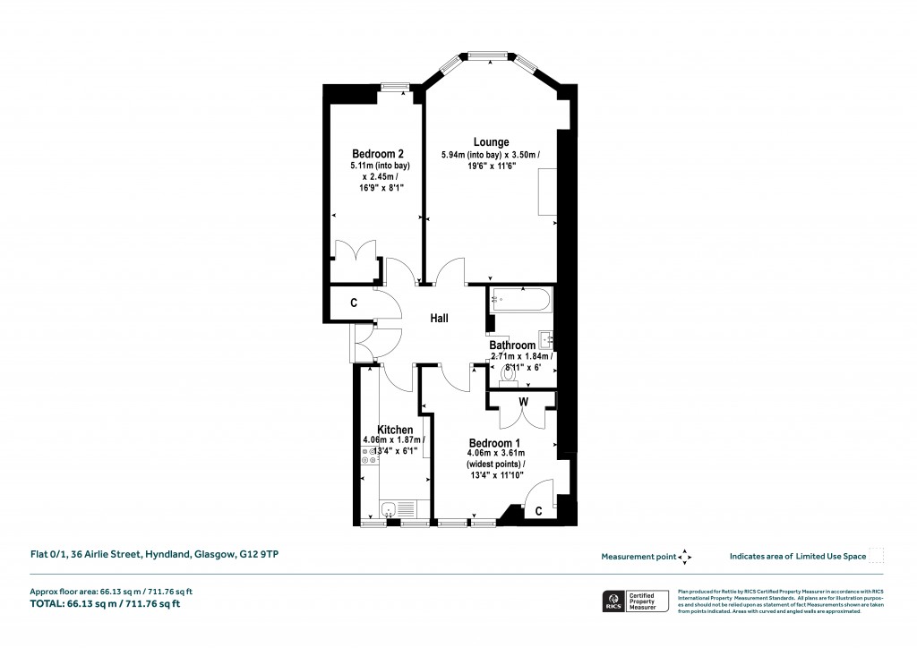 Floorplans For Flat 0/1, Airlie Street, Hyndland, Glasgow