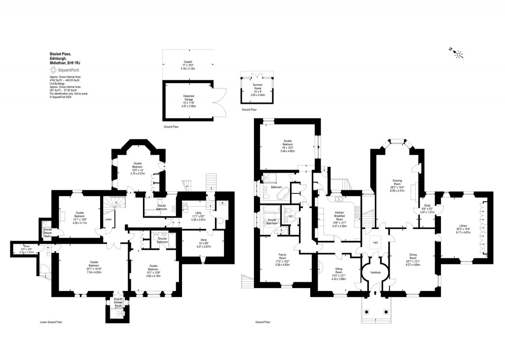 Floorplans For Newington Cottage, Blacket Place, Blacket, Edinburgh
