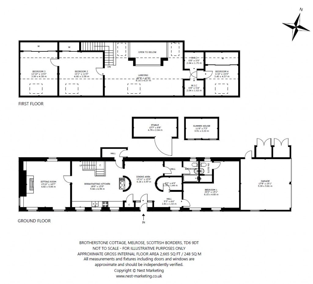 Floorplans For Brotherstone Cottage, Melrose, Scottish Borders