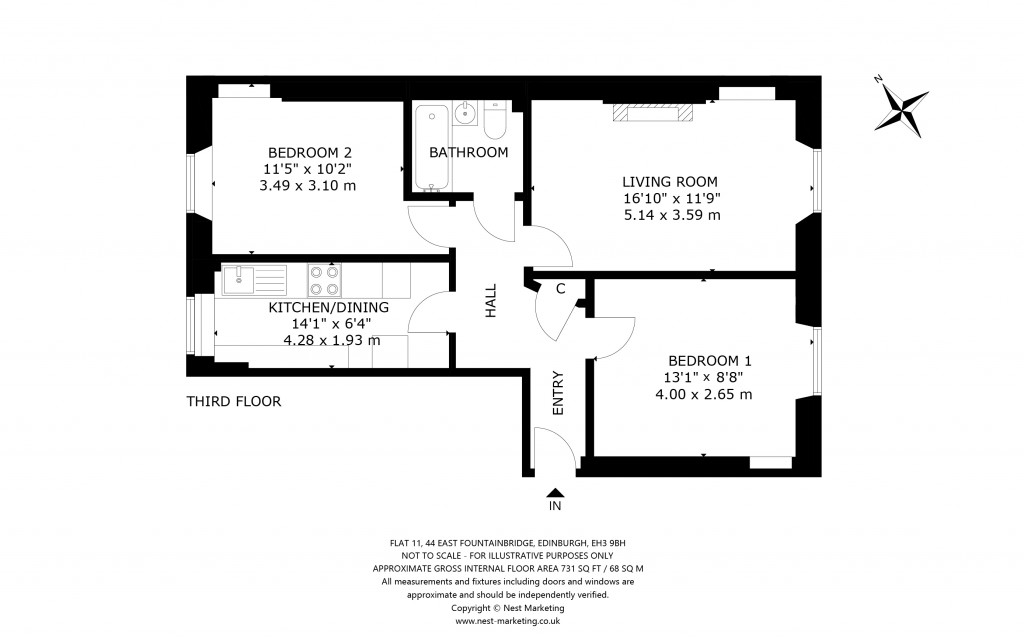 Floorplans For Flat 11, East Fountainbridge, Edinburgh