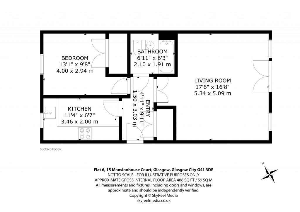 Floorplans For Flat 6, Mansionhouse Court, Glasgow, Glasgow City