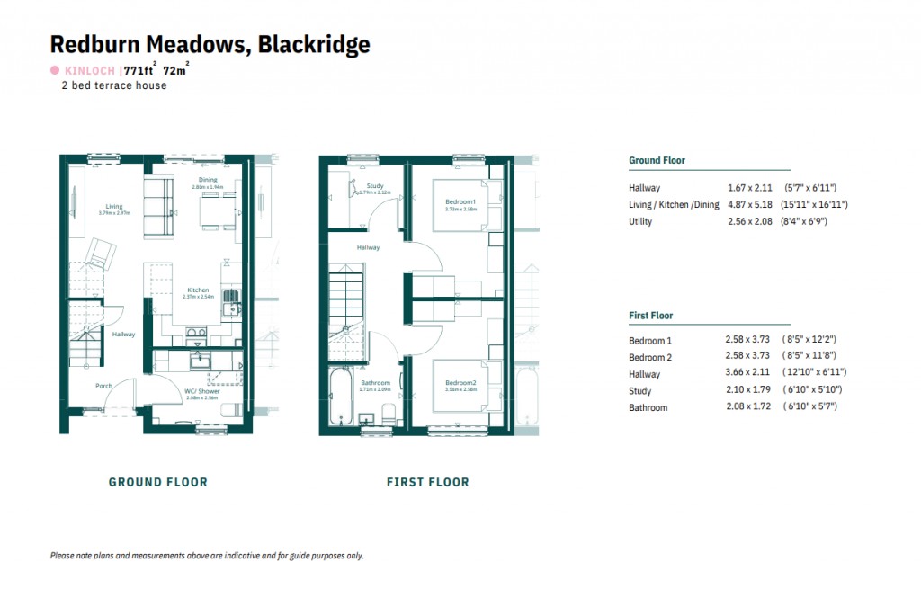 Floorplans For Plot 1, Redburn Meadows, Blackridge, West Lothian