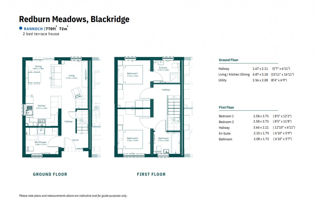 Floorplans For Plot 13, Redburn Meadows, Blackridge, West Lothian