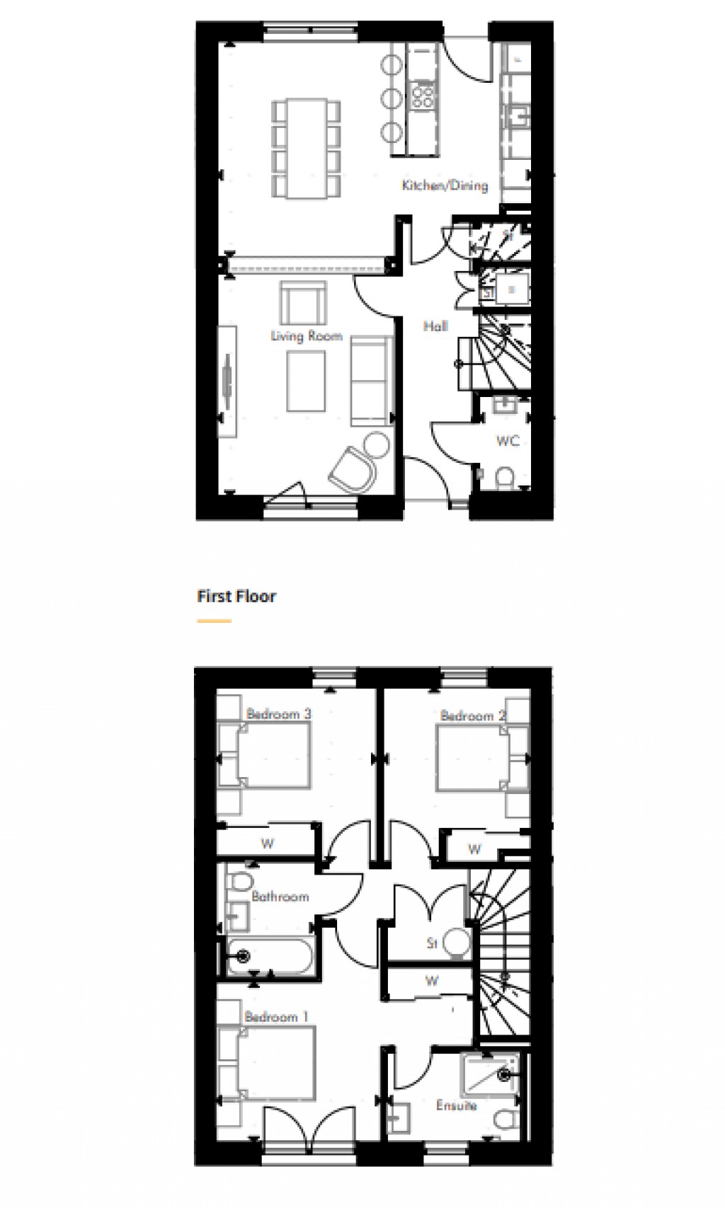 Floorplans For Plot 60, The Rowhouses, Plot 60, The Rowhouses, St Andrews West, St Andrews