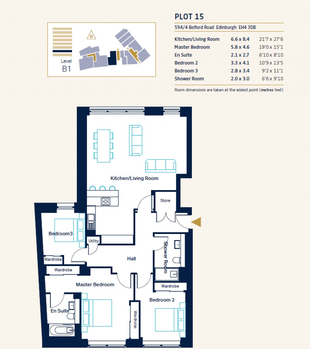 Floorplans For Plot B1.15 Village View, Plot B1.15 Village View, Belford Road, Edinburgh, Midlothian