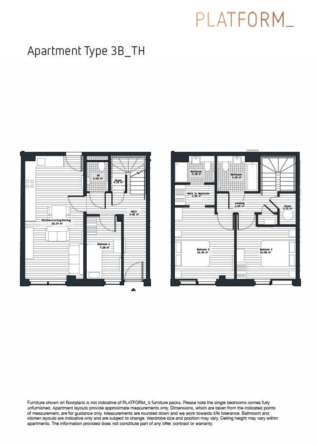 Floorplans For 3 Bedroom Townhouse, PLATFORM_, Fyfe Lane, Edinburgh, Midlothian