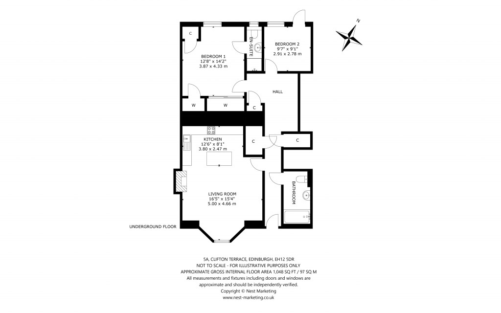 Floorplans For 5A, Clifton Terrace, Edinburgh