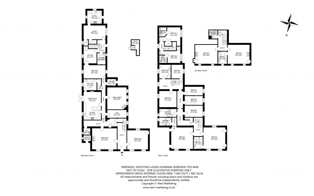 Floorplans For Greenhill Shooting Lodge, Kelso, Scottish Borders