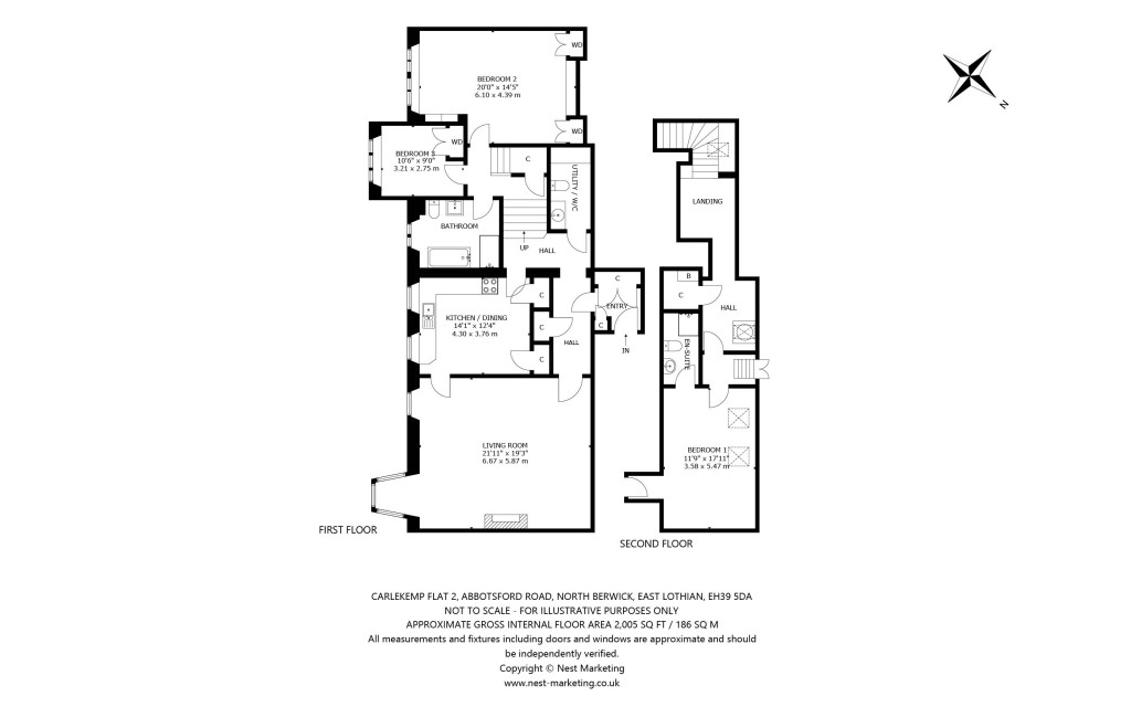 Floorplans For Carlekemp Flat 2, Abbotsford Road, North Berwick, East Lothian
