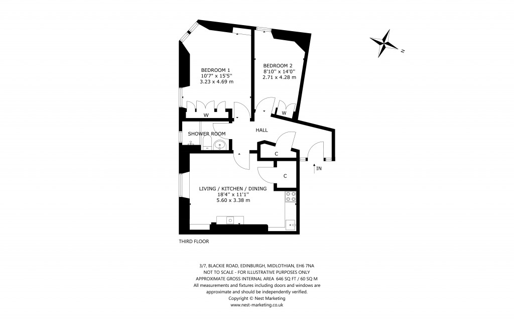 Floorplans For 3/7, Blackie Road, Edinburgh, Midlothian