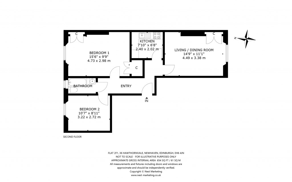 Floorplans For FLAT 2FL, Hawthornvale, Newhaven, Edinburgh