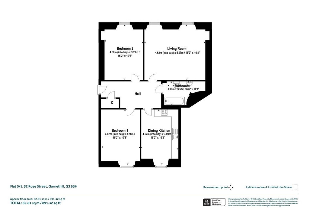 Floorplans For Flat 0/1, Rose Street, Garnethill, Glasgow City