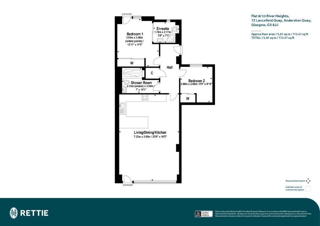 Floorplans For Flat 8/10 River Heights, Lancefield Quay, Anderston Quay, Glasgow