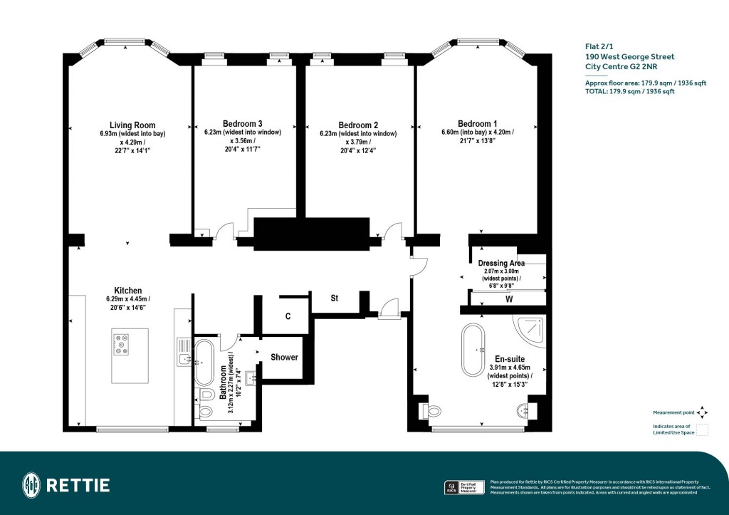Floorplans For Flat 5 (2/1), West George Street, City Centre, Glasgow City