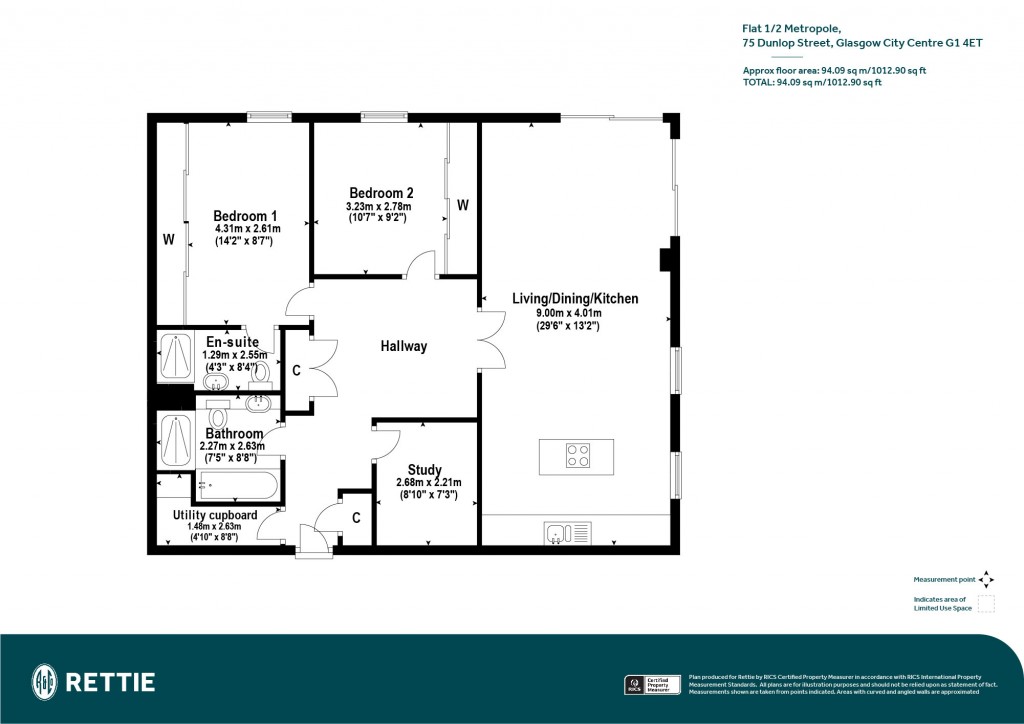 Floorplans For Flat 1/2 Metropole, Dunlop Street, City Centre, Glasgow City