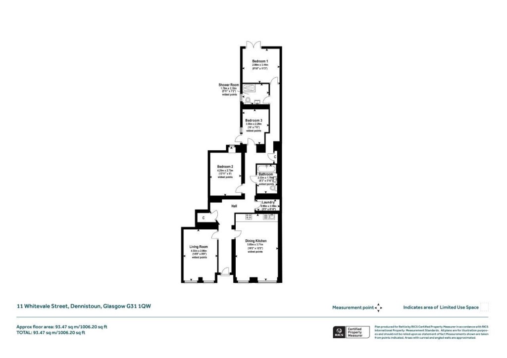 Floorplans For Main Door, Whitevale Street, Dennistoun, Glasgow City